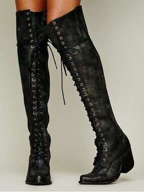 Jeffrey Campbell size 5 James lace up over the knee boots